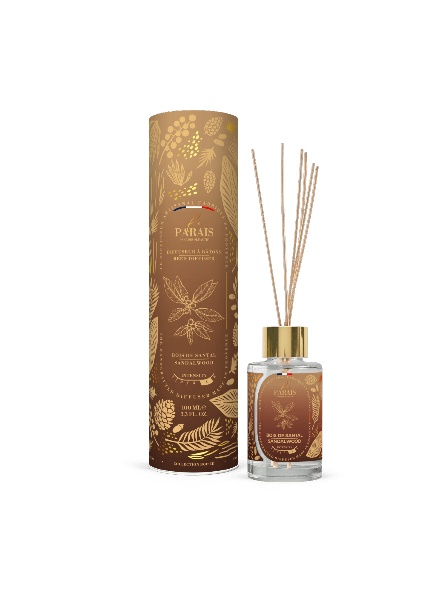 Lcw Home Diffuseur De Parfum D'ambiance Avec Bâtonnets Senteur Bois De Santal 100 Ml Vert O 4257626