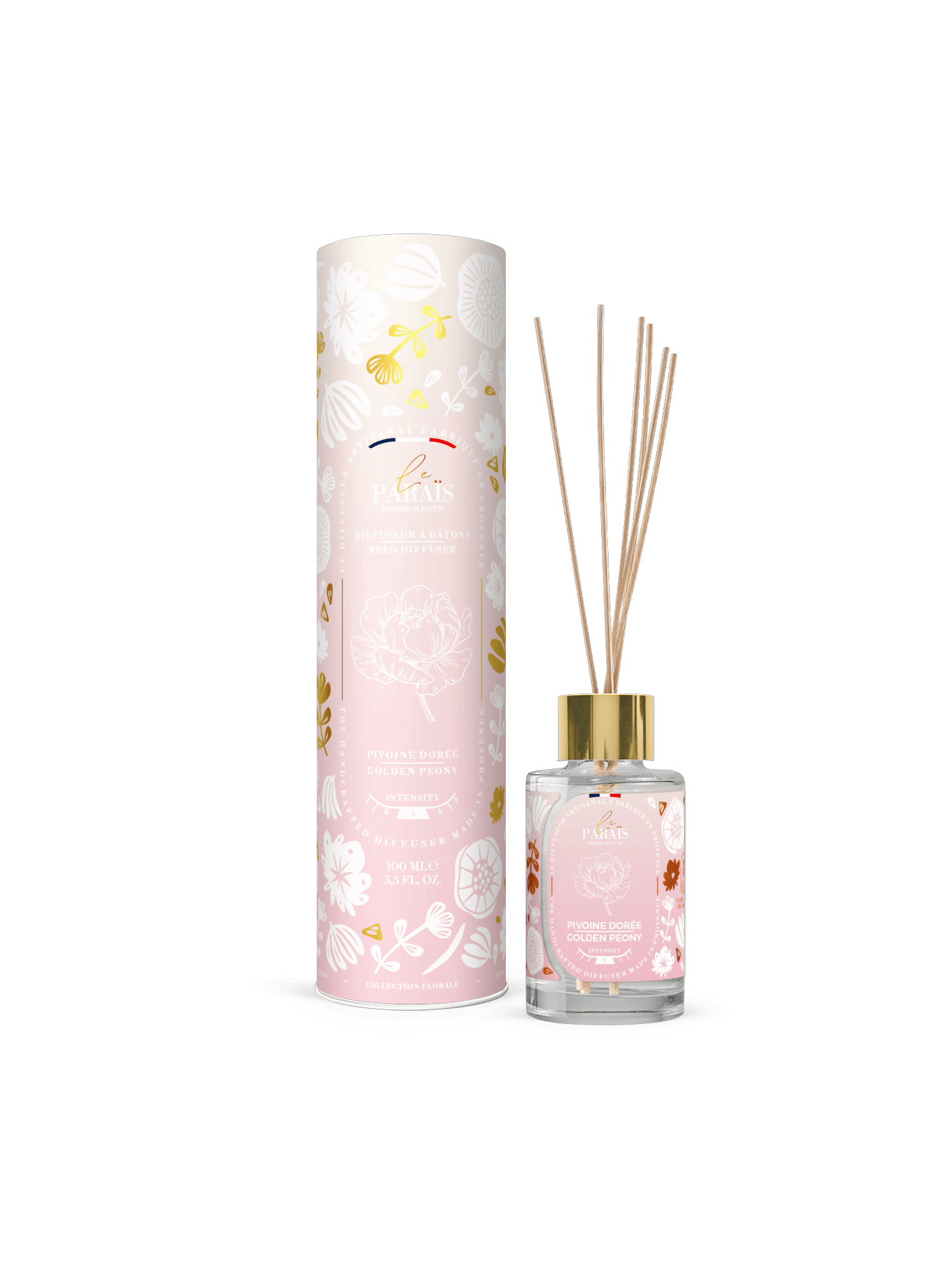 Diffuseur parfum maison Pivoine dorée Le Paraïs