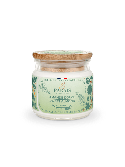 Bougie parfumée Amande Douce 150 ml en cire végétale, Le Paraïs
