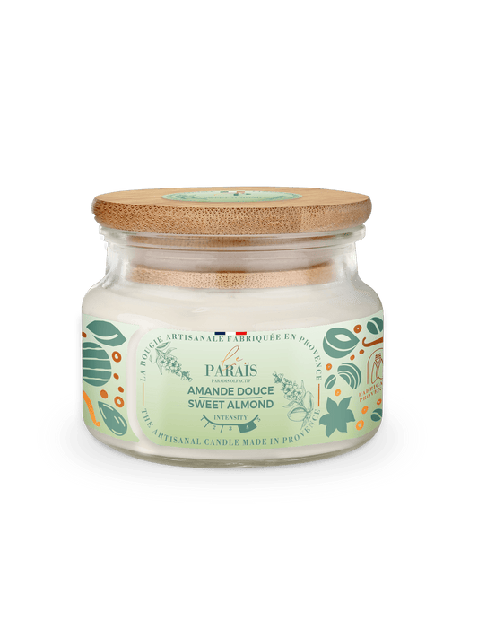 Bougie parfumée Amande Douce 300 ml en cire végétale, Le Paraïs