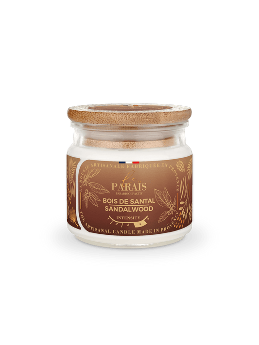 Bougie parfumée Bois de Santal 150 ml en cire végétale, Le Paraïs