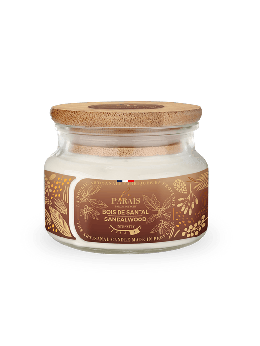 Bougie parfumée Bois de Santal 300 ml en cire végétale, Le Paraïs