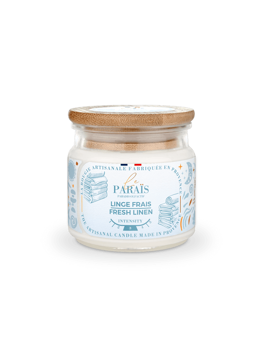 Bougie parfumée Linge Frais 150 ml en cire végétale, Le Paraïs