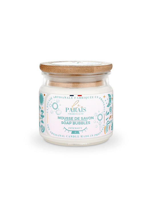 Bougie parfumée Mousse de Savon 150 ml en cire végétale, Le Paraïs