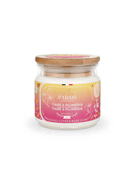 Bougie parfumée Tiaré & Pluméria 150 ml en cire végétale, Le Paraïs