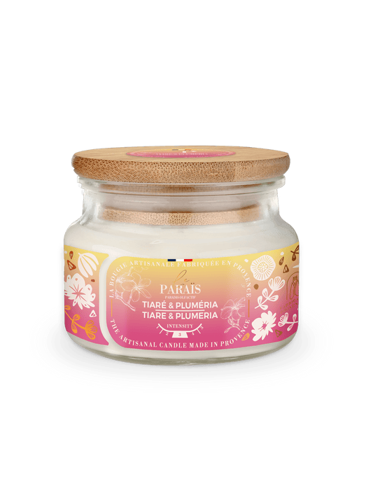 Bougie parfumée Tiaré & Pluméria 300 ml en cire végétale, Le Paraïs
