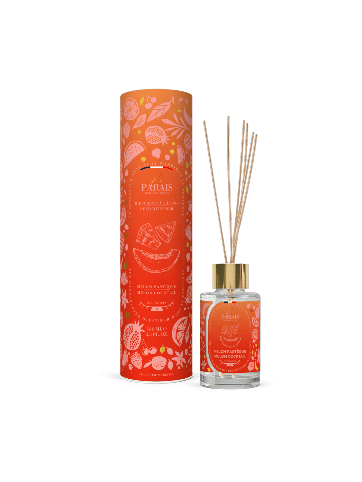 Diffuseur de parfum Melon Pastèque 100 ml, Le Paraïs